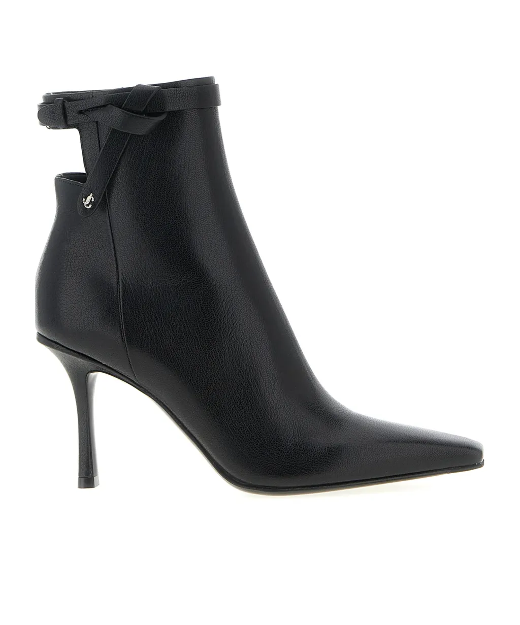Camie Knotted-Strap Leather Ankle Boots