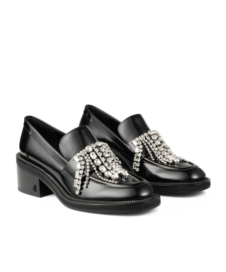 Tylor Crystal-Embellished Loafer Pumps