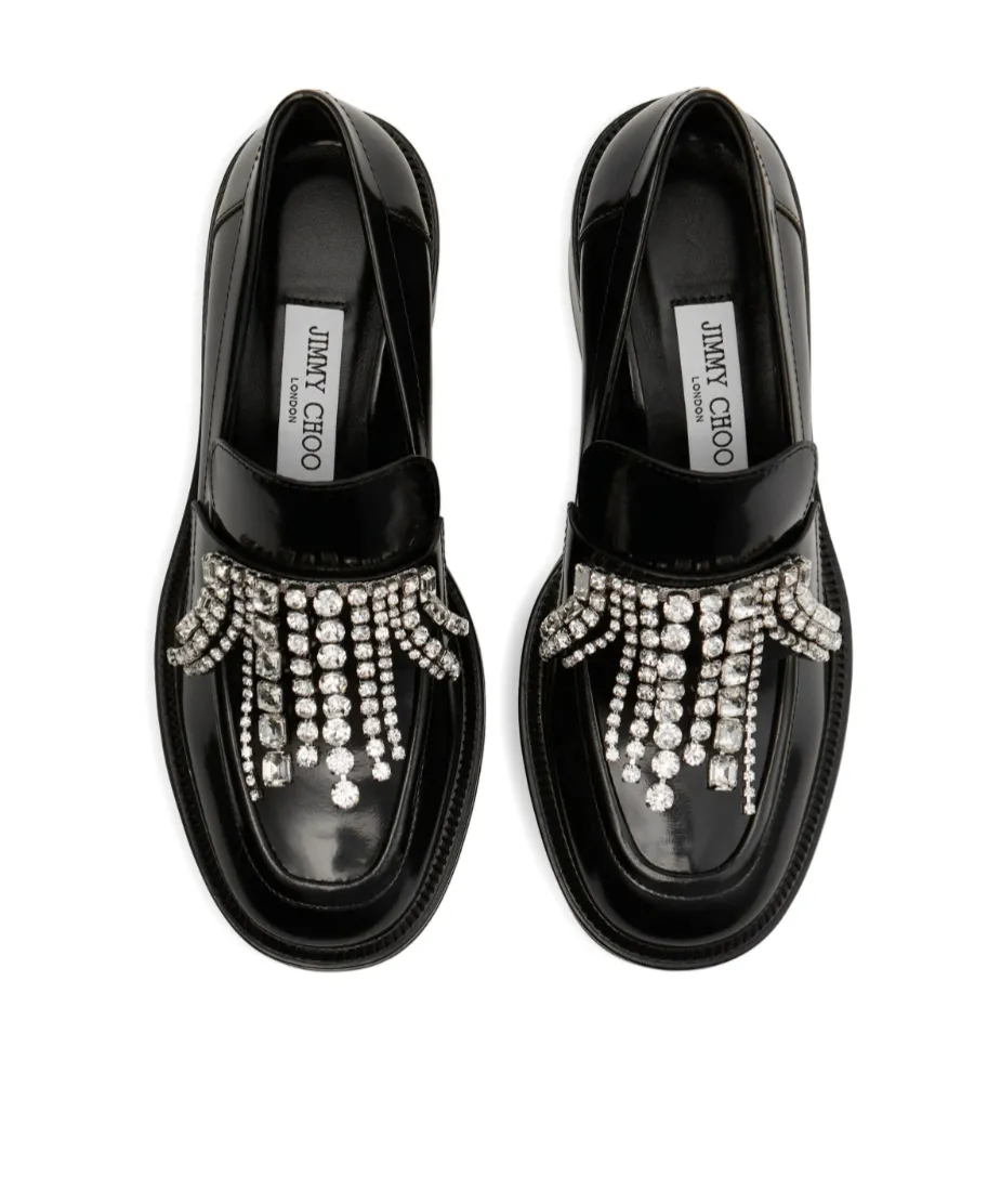 Tylor Crystal-Embellished Loafer Pumps