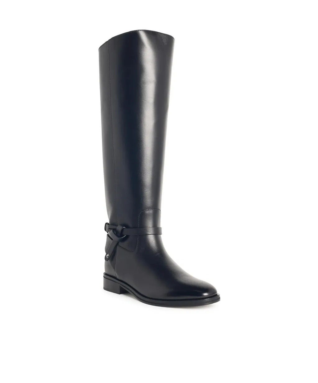 Knotted-Strap Leather Boots