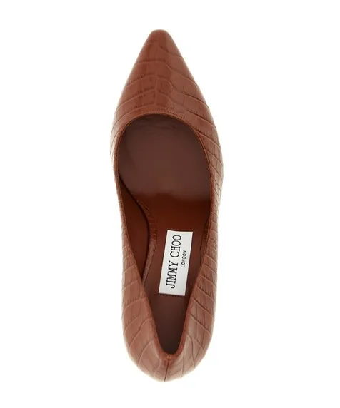 85Mm Romy Crocodile-Effect Pointed-Toe Pumps