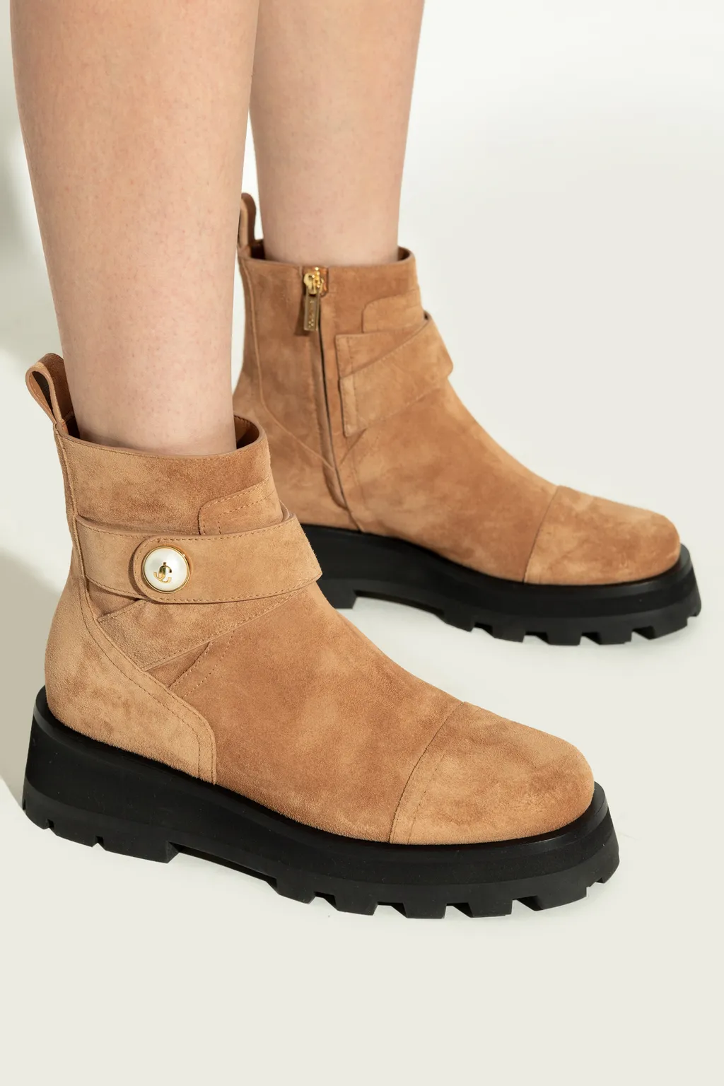 Buckle-Strap Platform Boots