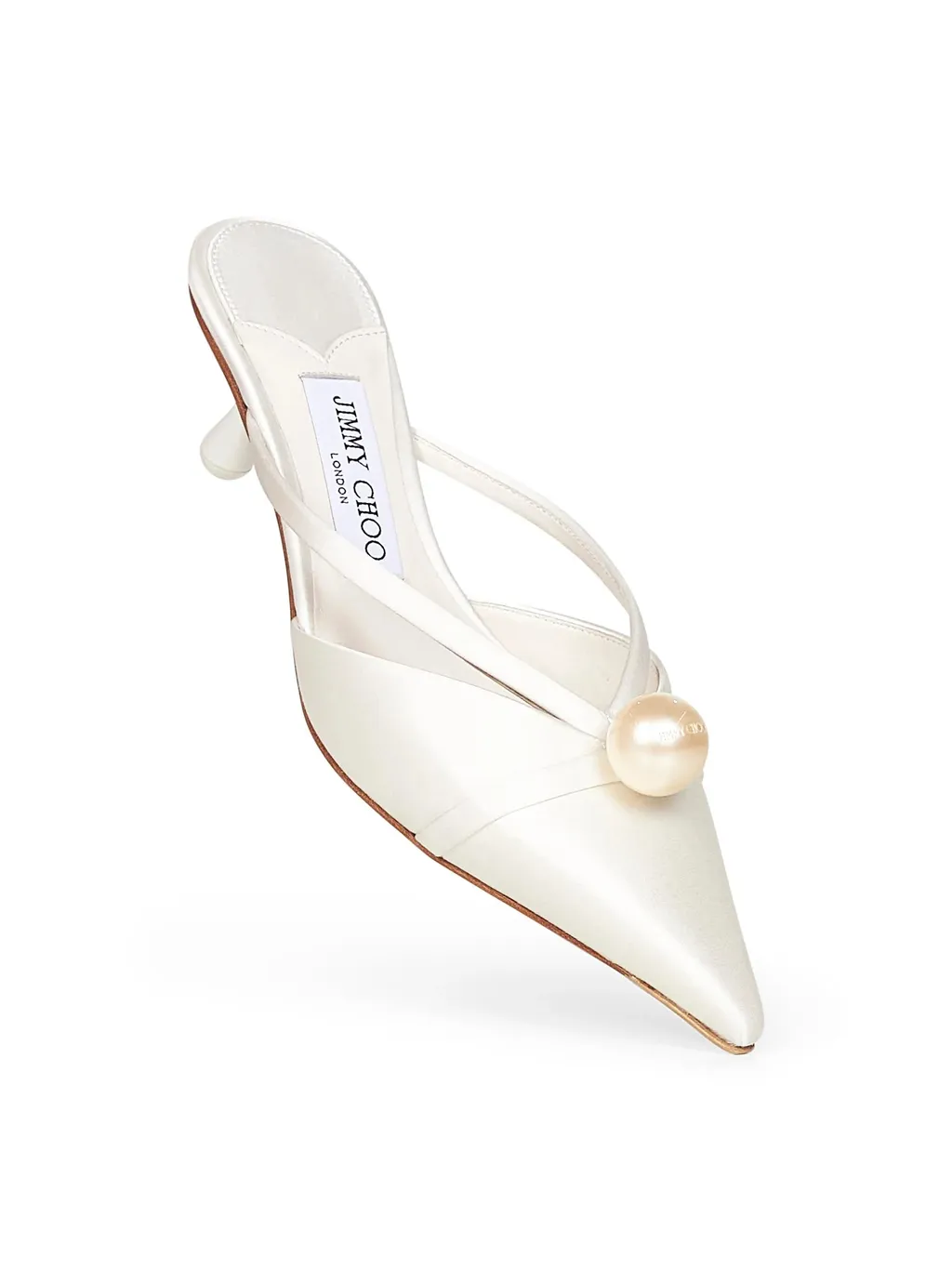 50Mm Pearl-Embellished Pointed-Toe Mules