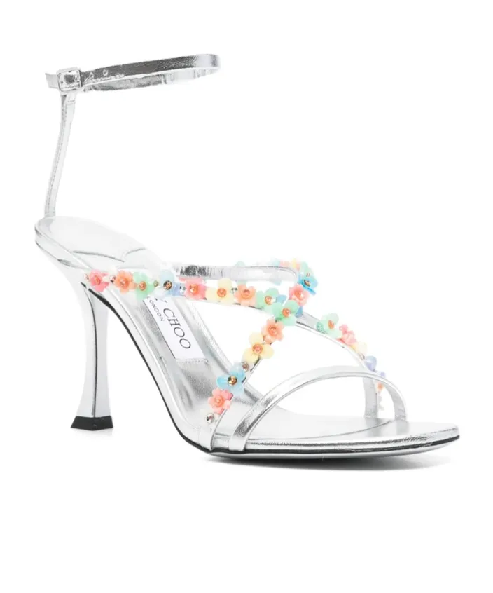 Blanche 90 Daisy Embroidery Sandals
