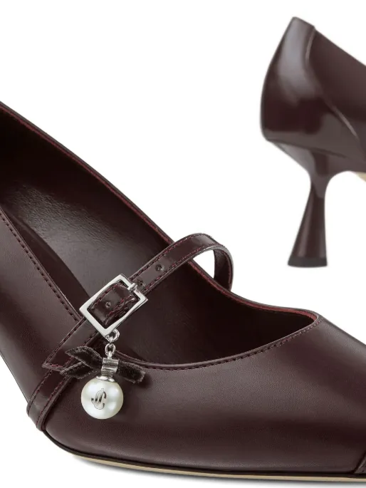 65Mm Aren Pearl-Embellished Pointed-Toe Pumps