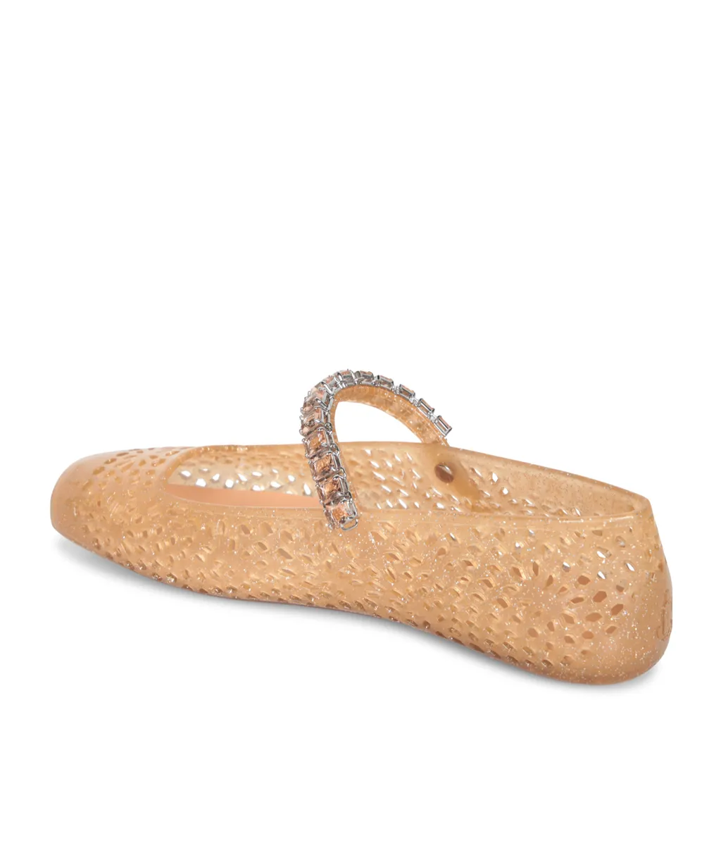 Perforated Embellished Ballerina Flats