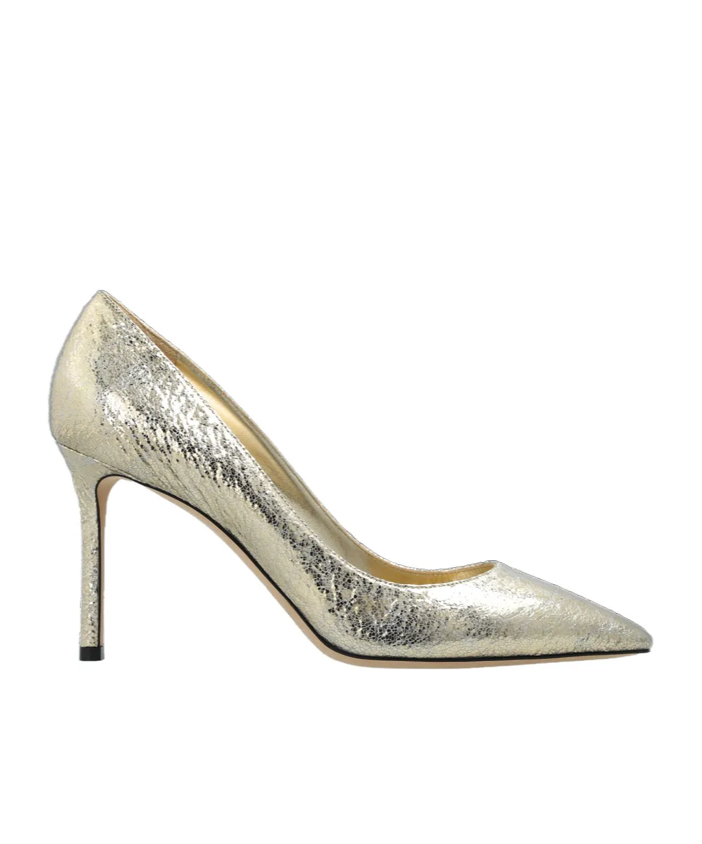 Romy 85 Metallic Pointed-Toe Pumps