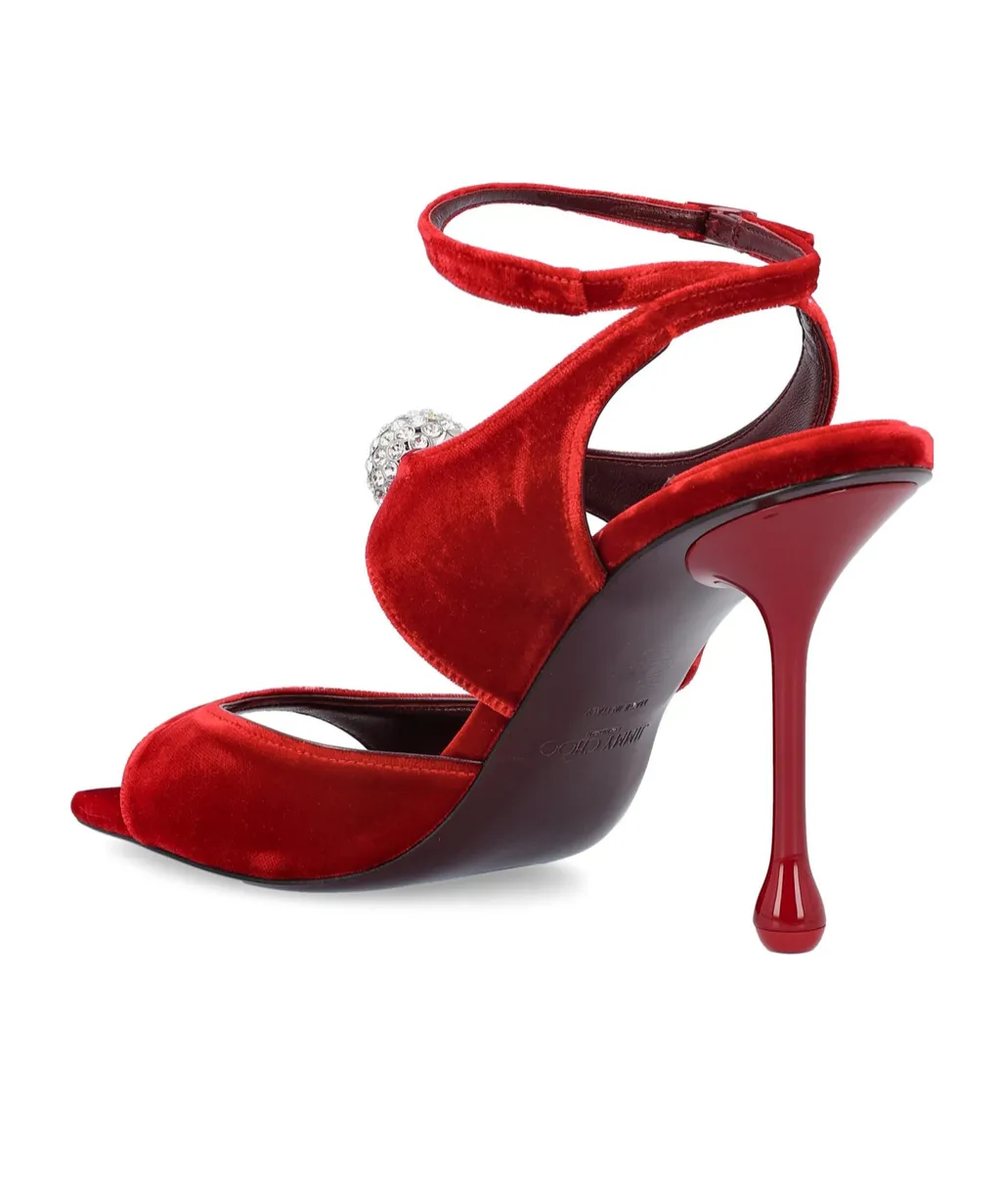 Embellished Velvet Sandals