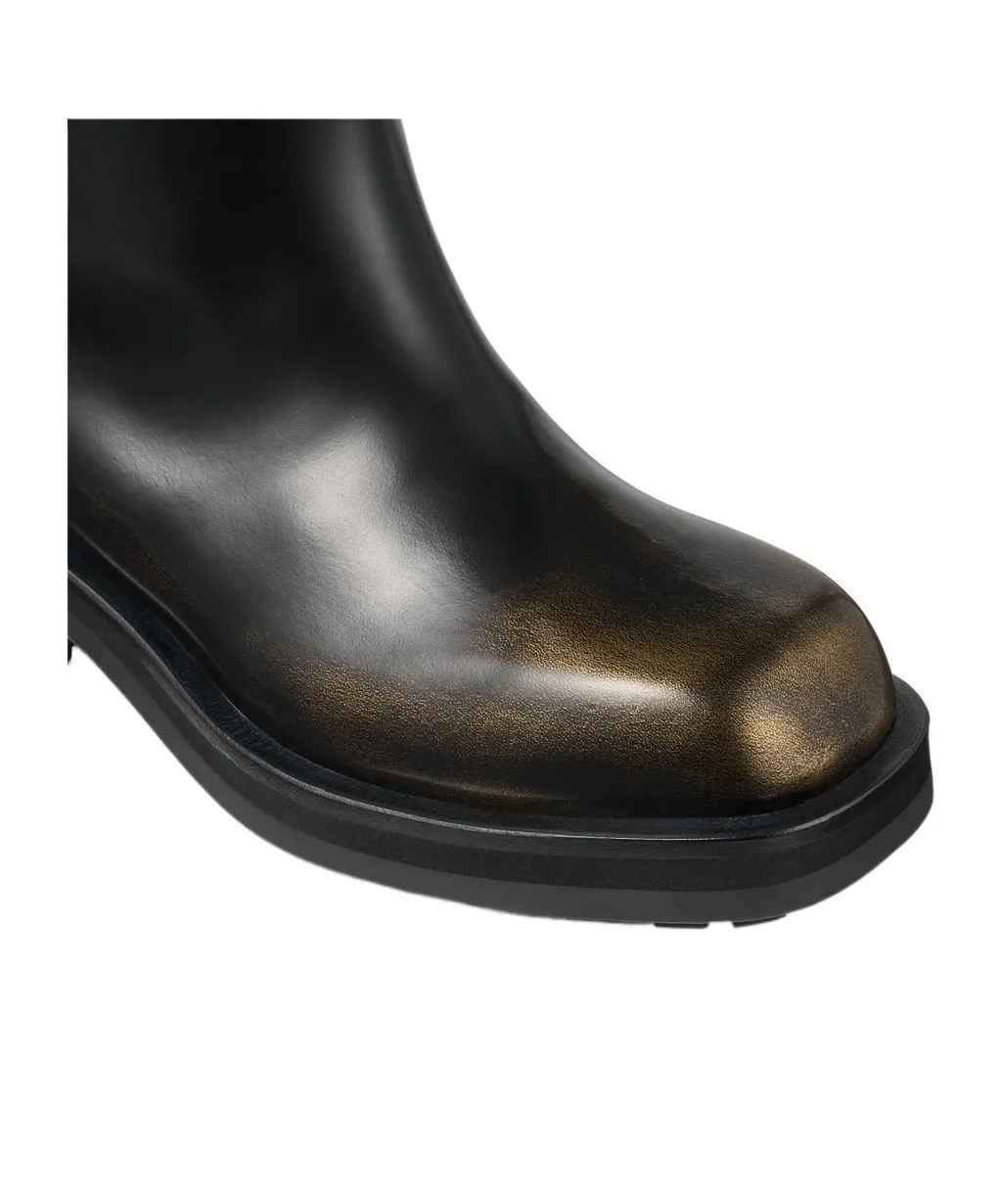 Buckle Detailed Round Toe Ankle Boots