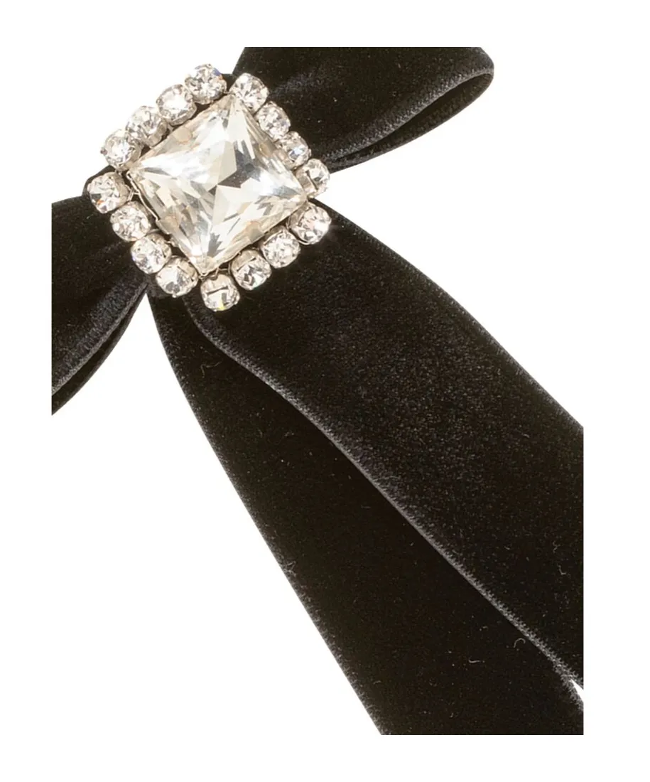 Maura Crystal-Embellished Velvet Hair Clip