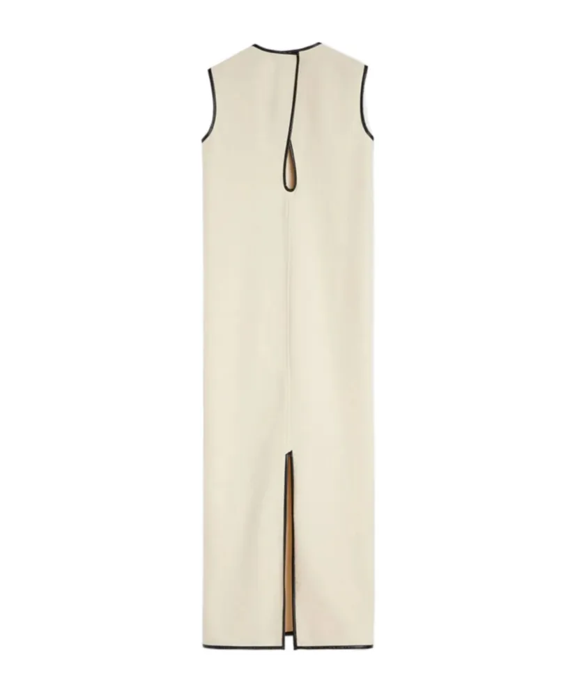 Contrasting-Trim Maxi Dress