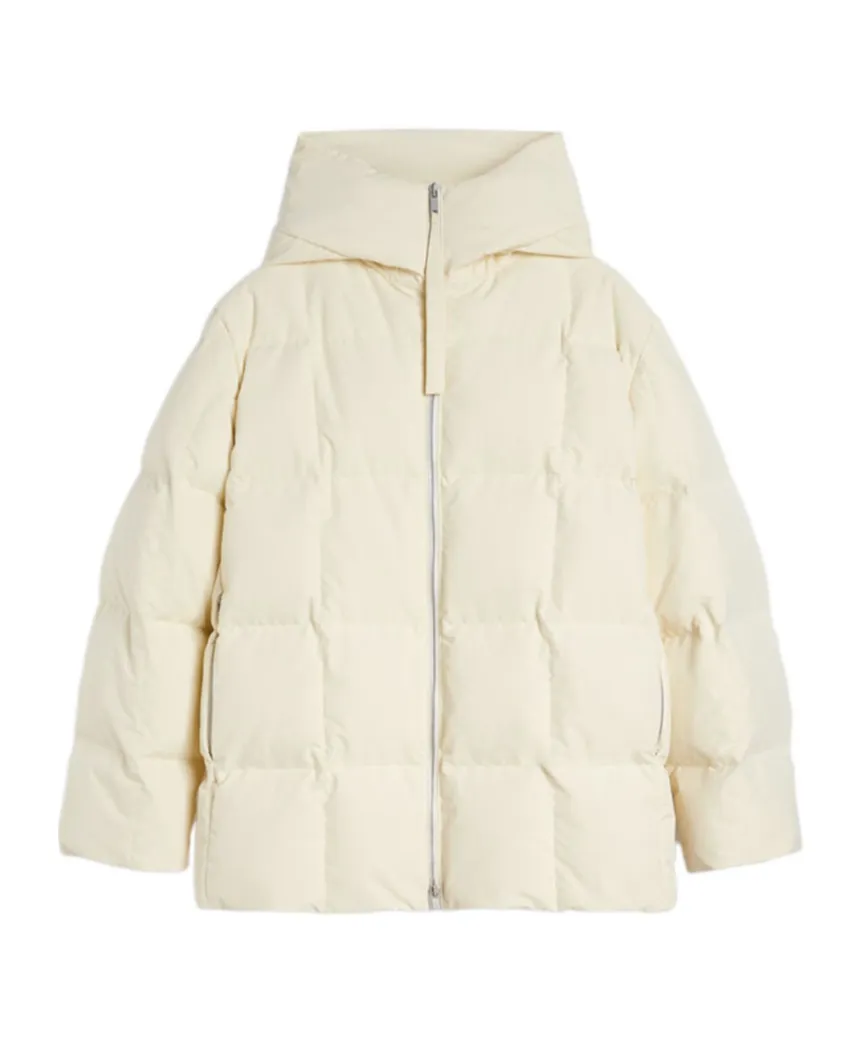 Zip-Up Hooded Down Coat