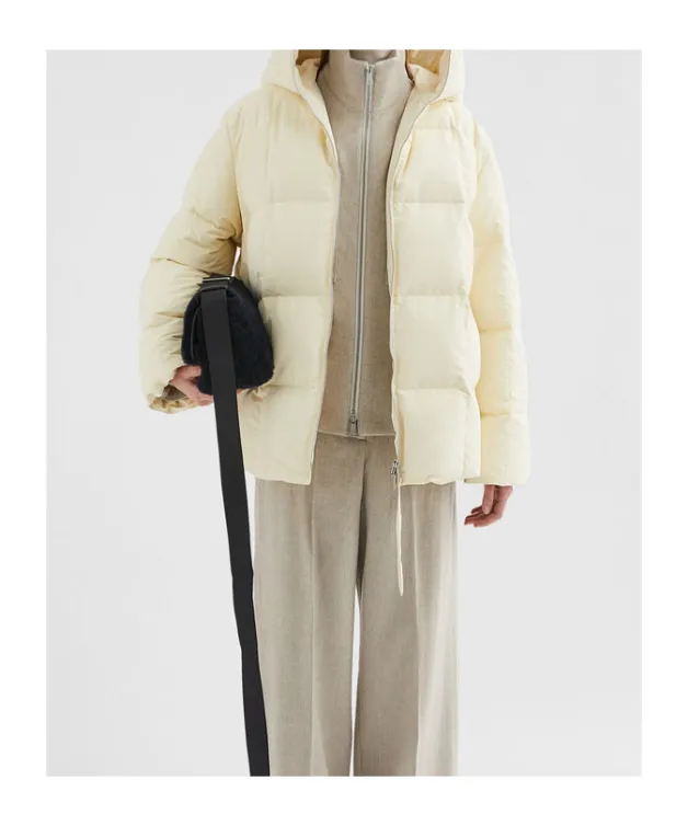 Zip-Up Hooded Down Coat