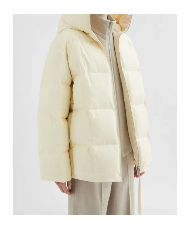 Zip-Up Hooded Down Coat