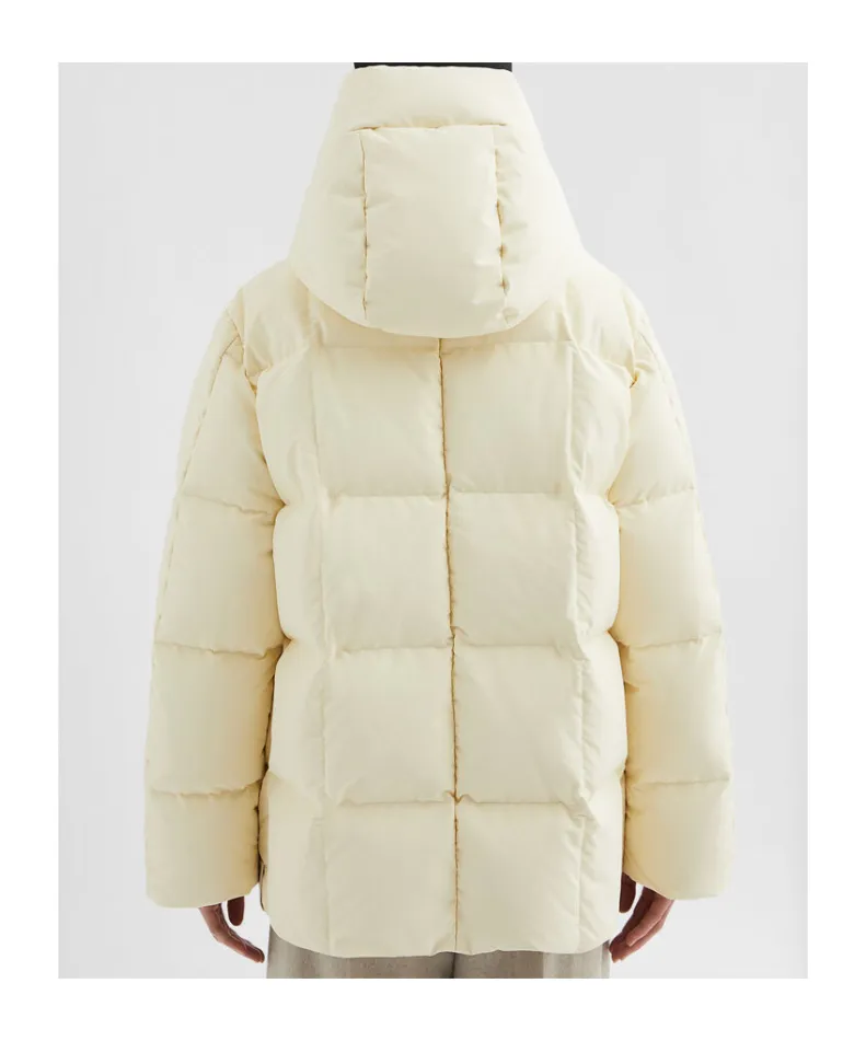 Zip-Up Hooded Down Coat
