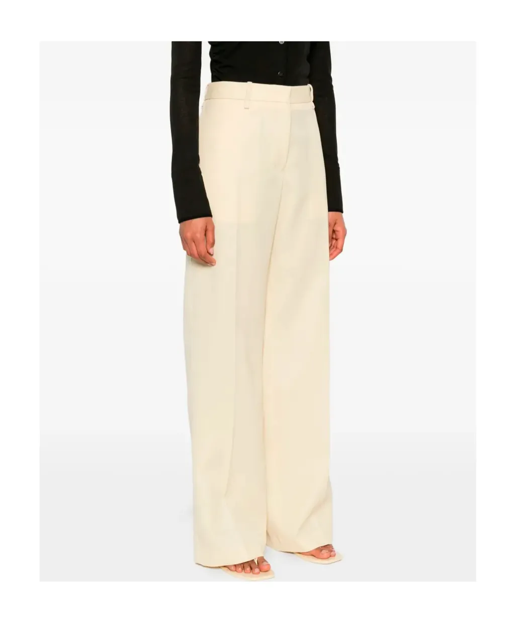 High-Waisted Wool Trousers