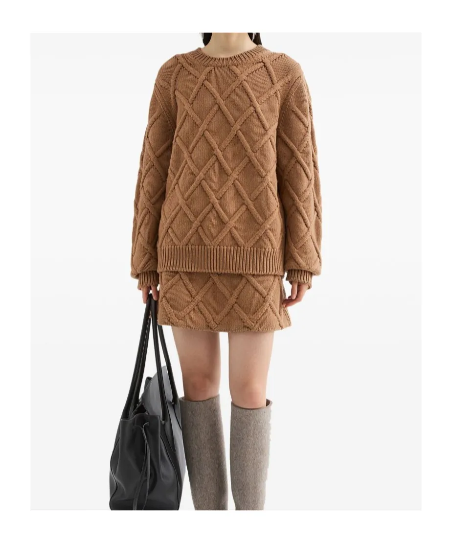 Wool Knit Mini Skirt