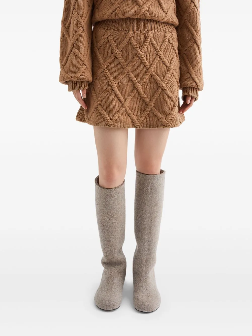 Wool Knit Mini Skirt