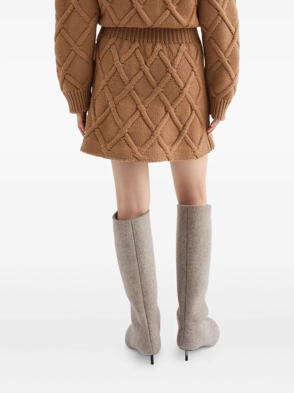 Wool Knit Mini Skirt