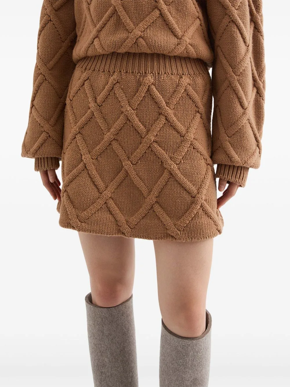 Wool Knit Mini Skirt
