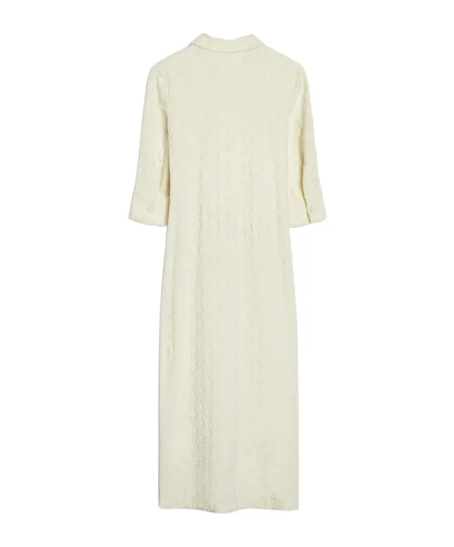 Floral-Embellished Buttoned Maxi Dress