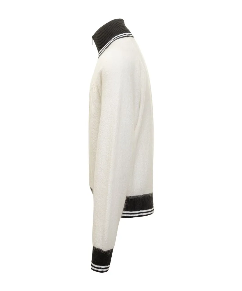 High-Neck Zip-Fastening Cardigan