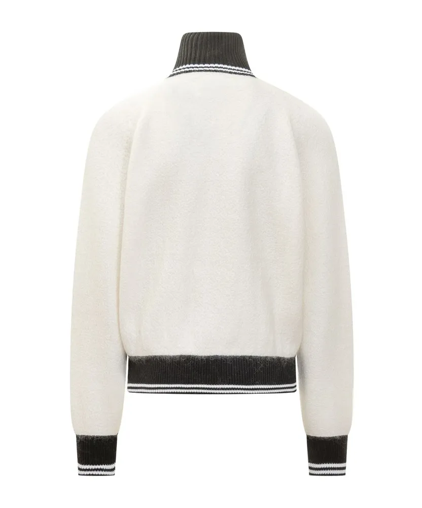 High-Neck Zip-Fastening Cardigan