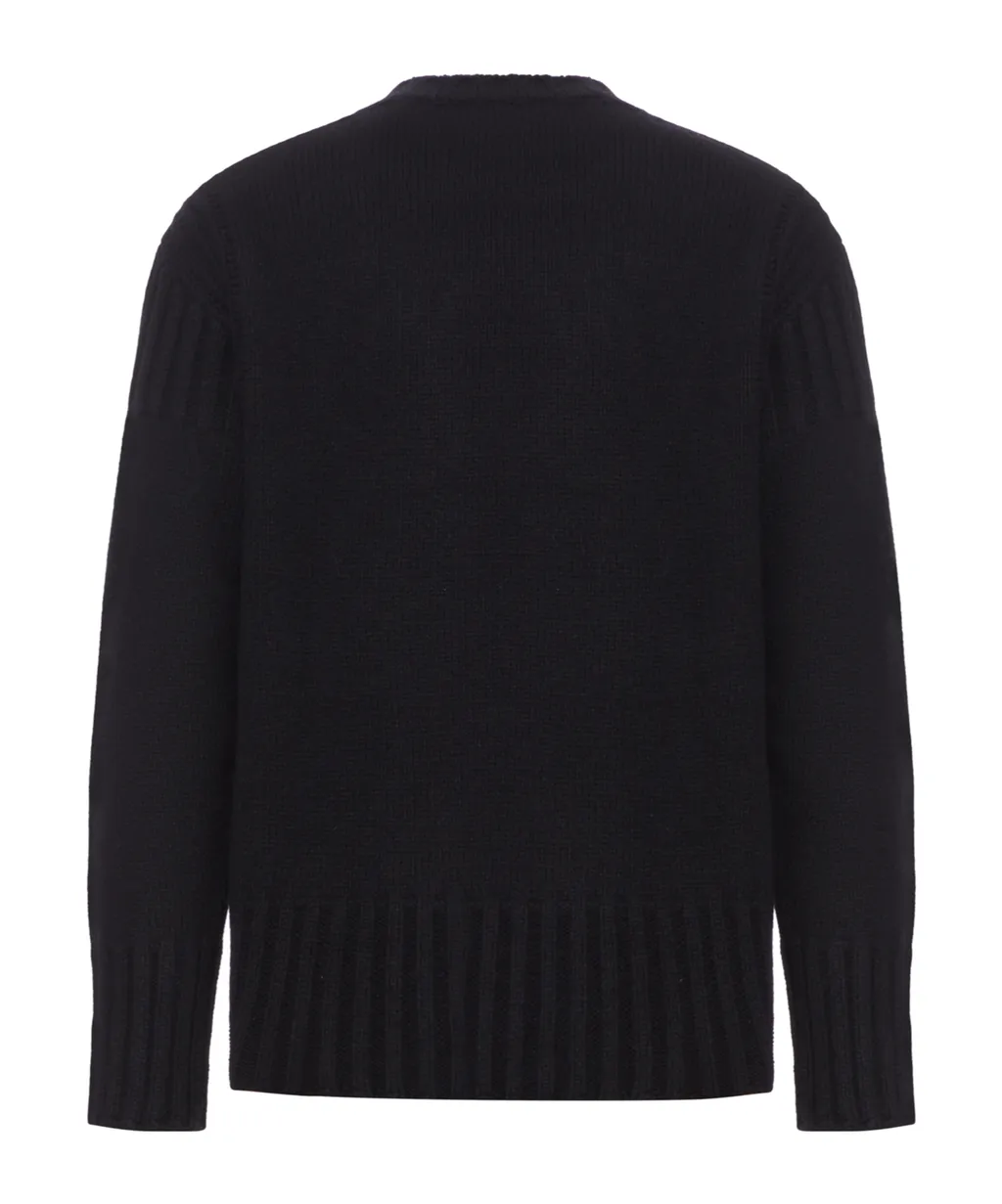 Ribbed-Cuff Cashmere Sweater