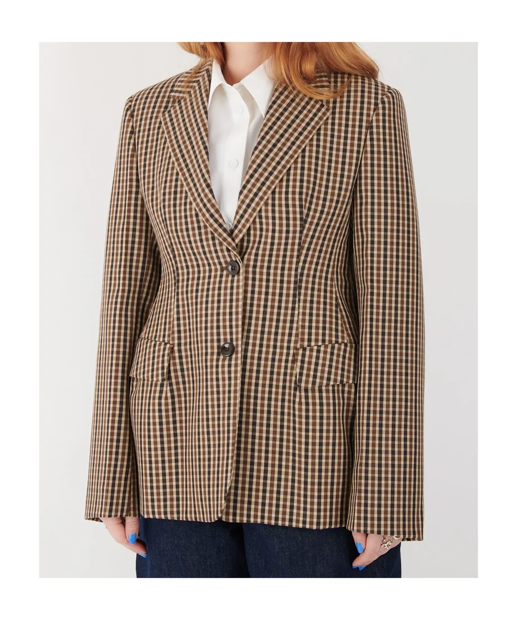 Checked-Pattern Blazer