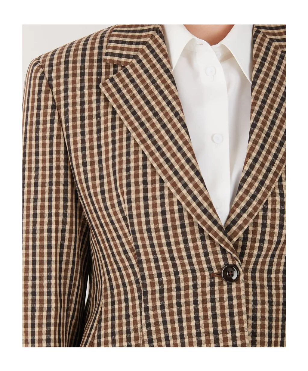 Checked-Pattern Blazer