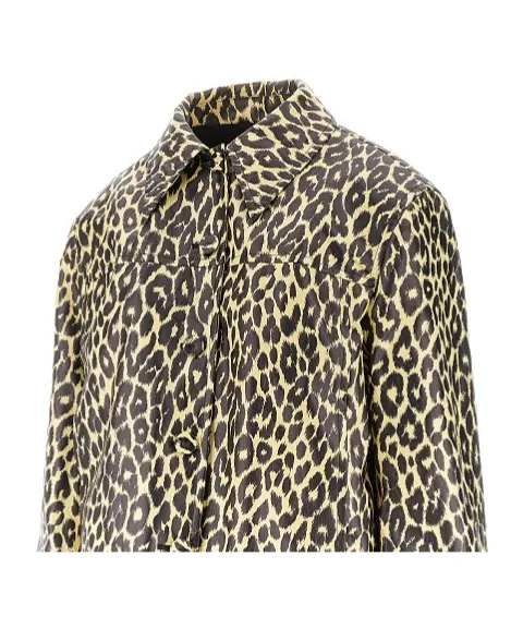 Leopard-Printed Long-Sleeved Jacket