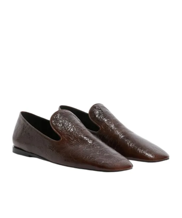 Wrinkled Flat Moccasins