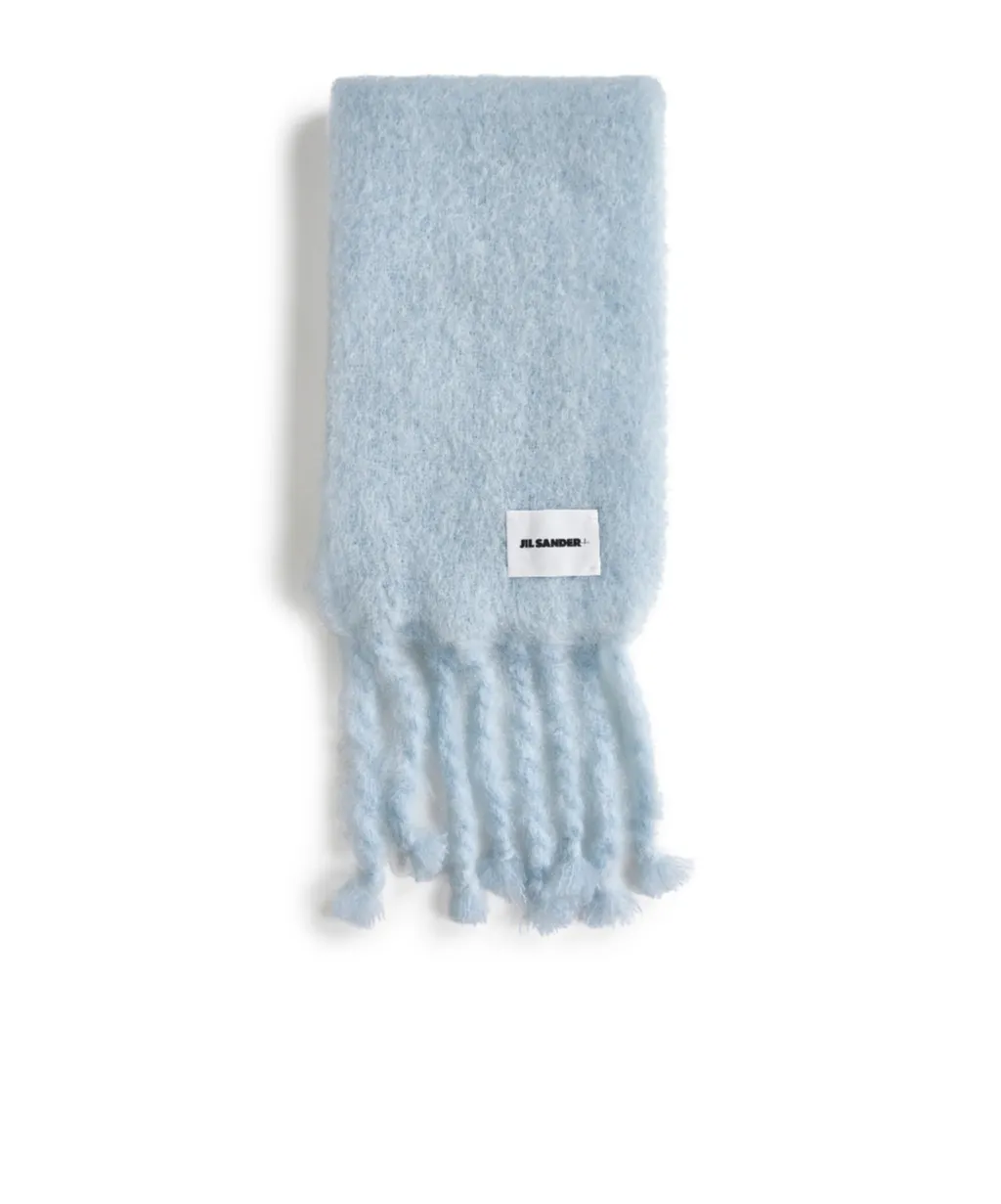 Logo Patch Fringed Scarf