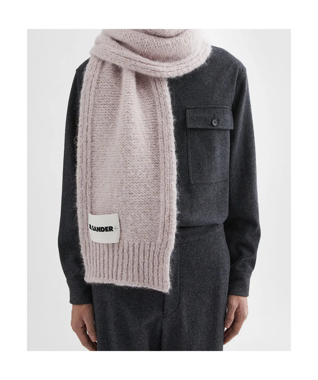 Logo-Patch Knitted Scarf