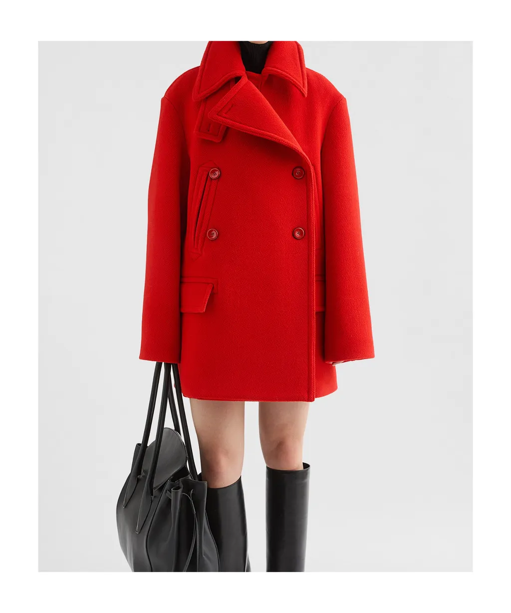 Wool Chevron Coat