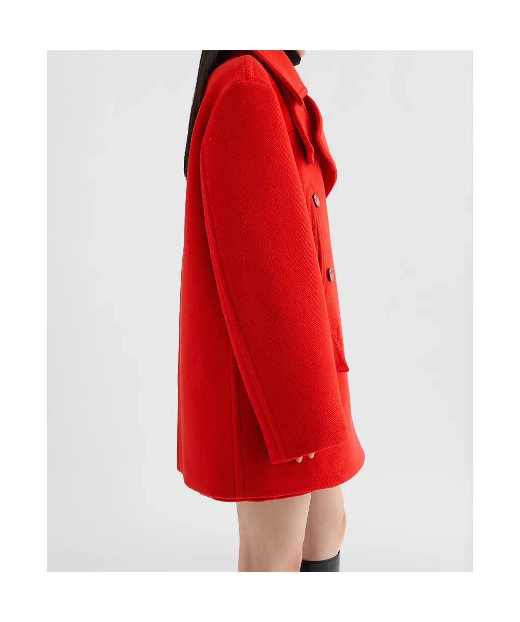 Wool Chevron Coat