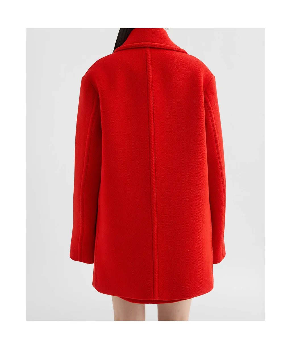 Wool Chevron Coat