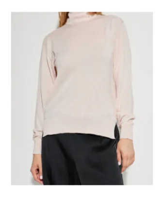 High-Neck Plain Knit Sweater