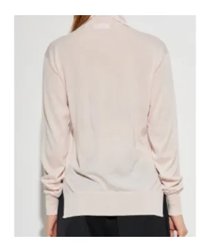 High-Neck Plain Knit Sweater