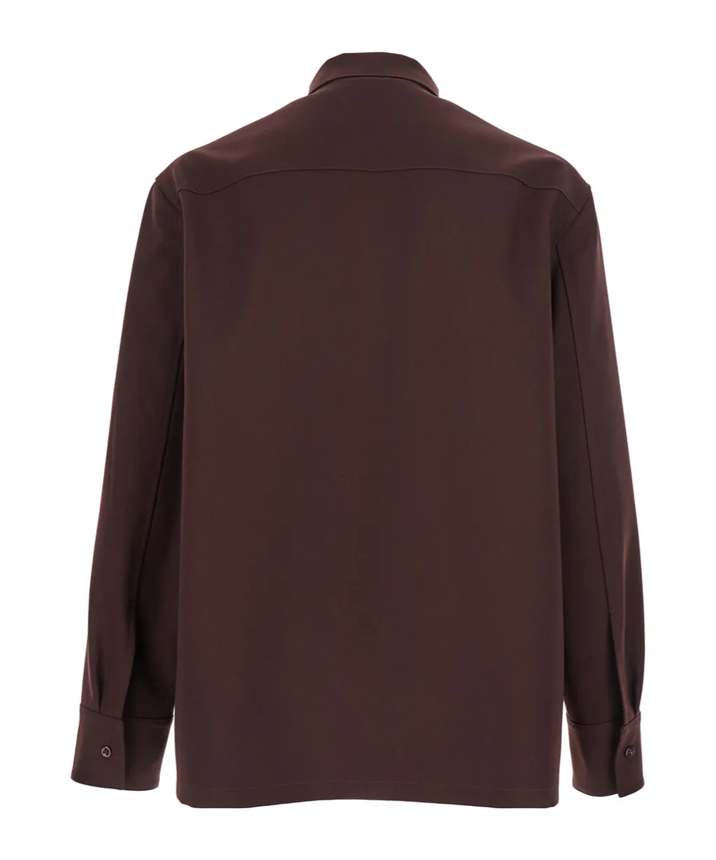 Gabardine Zip-Up Shirt