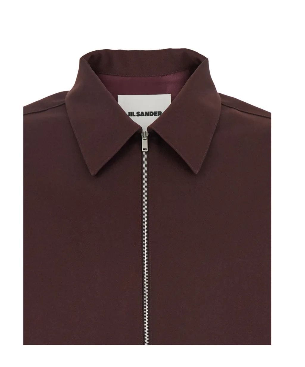 Gabardine Zip-Up Shirt