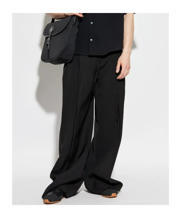 Pleat-Detail Wide-Leg Trousers