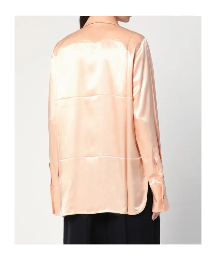 Satin Tie-Neck Shirt