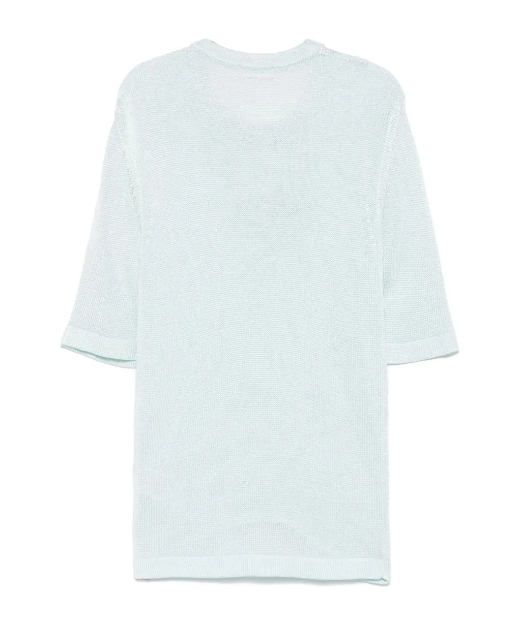 Crochet Flower Knit T-Shirt