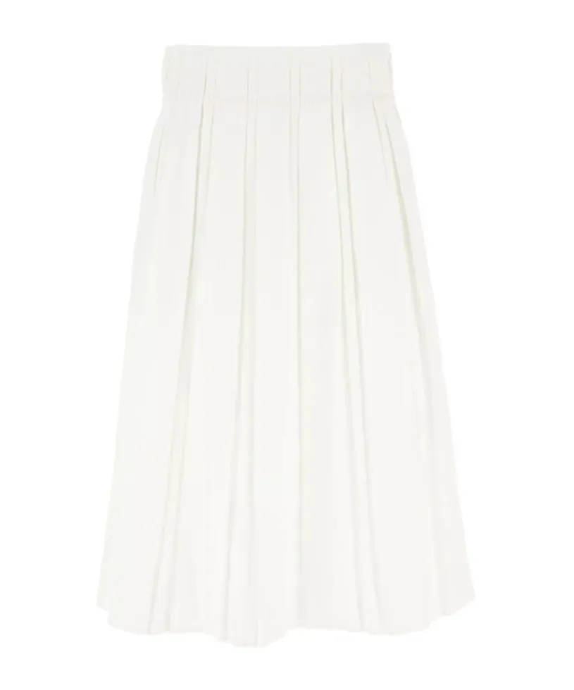 High Waist Pleated Midi Skirt