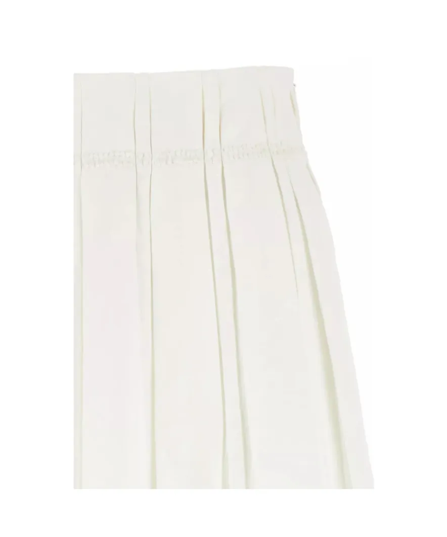 High Waist Pleated Midi Skirt