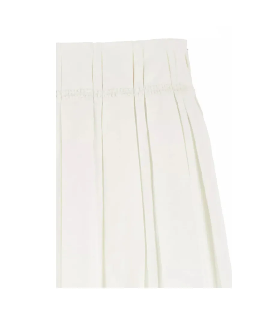 High Waist Pleated Midi Skirt