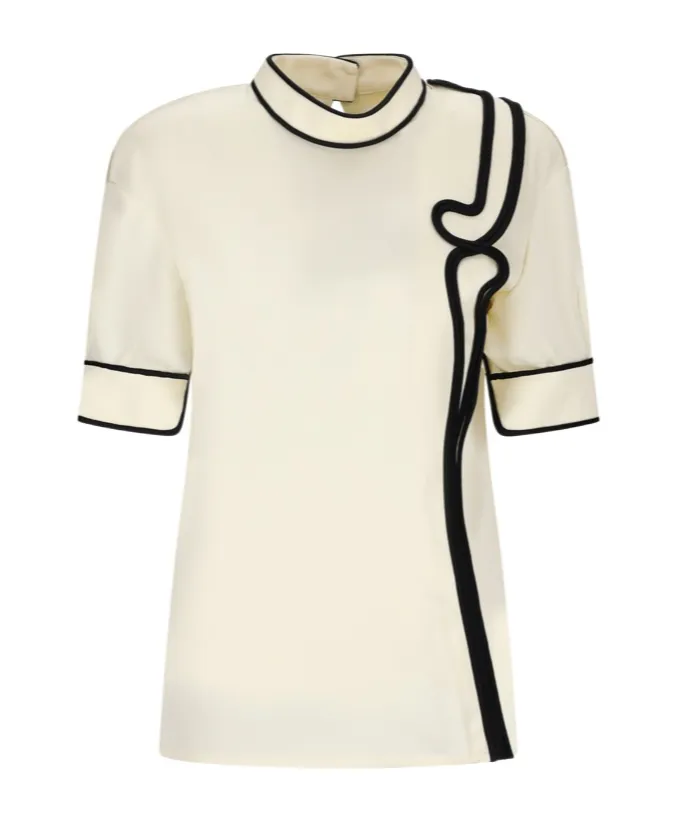 Short-Sleeved Straight-Hem Top
