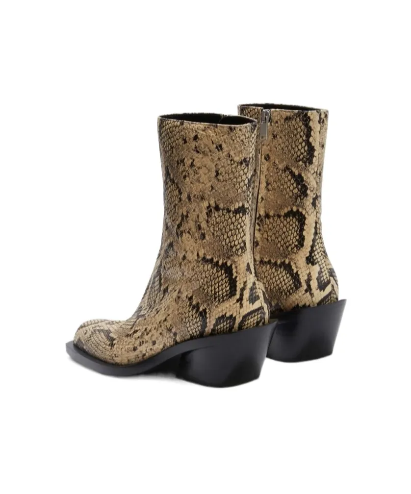 Embossed Ankle Boots
