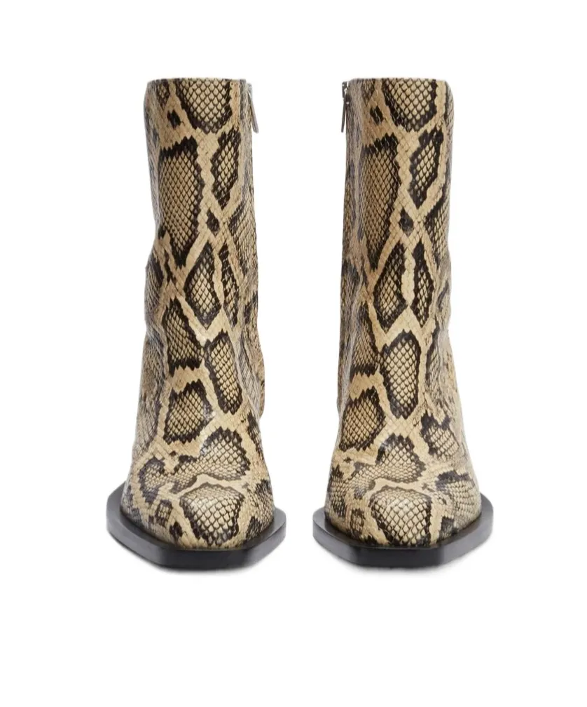 Embossed Ankle Boots
